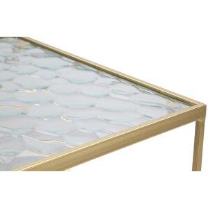 Mauro Ferretti zestaw stolików bocznych Glassy 2szt 31,5x31,5x68 i 28x28x64 cm złoty