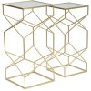 Mauro Ferretti zestaw stolików bocznych Glassy 2szt 31,5x31,5x68 i 28x28x64 cm złoty