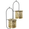 Mauro Ferretti wazon ścienny Hong double 27x14x48 cm czarne złoto