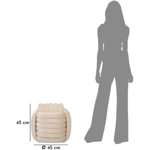 Taboret Mauro Ferretti Softy 45x45x45 cm kremowy