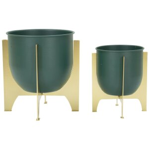 Mauro Ferretti stojak na kwiaty Grent Shet Set 2-częściowy Ø 24,5x26-19x21 cm zielone złoto
