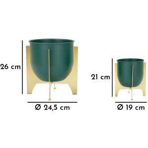 Mauro Ferretti stojak na kwiaty Grent Shet Set 2-częściowy Ø 24,5x26-19x21 cm zielone złoto