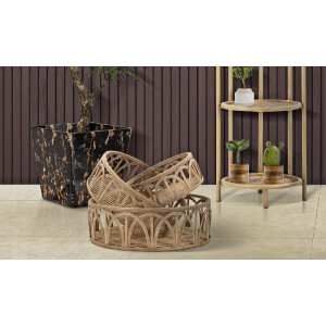 Mauro Ferretti zestaw tac Fuji 3-częściowy Ø 50x16-40x14-30x12 cm brązowy