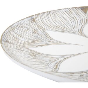 Taca dekoracyjna Mauro Ferretti Atene Polyresin White Wash Ø 35,5x4,4 cm Boho Chic