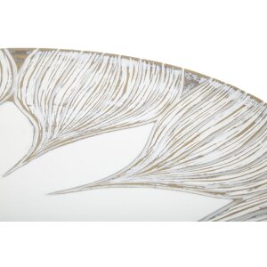 Taca dekoracyjna Mauro Ferretti Atene Polyresin White Wash Ø 35,5x4,4 cm Boho Chic