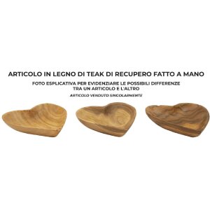 Mauro Ferretti miska dekoracyjna Kiha w kształcie serca 15x17x3,5 cm brązowa