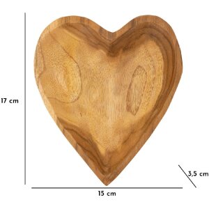 Mauro Ferretti miska dekoracyjna Kiha w kształcie serca 15x17x3,5 cm brązowa