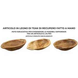 Mauro Ferretti miska dekoracyjna Wan 37x26,5x7 cm brązowa