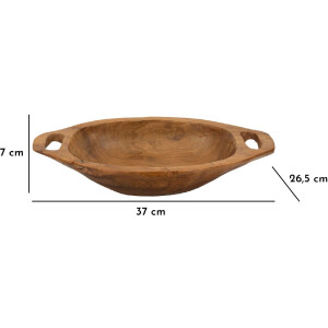 Mauro Ferretti miska dekoracyjna Wan 37x26,5x7 cm brązowa
