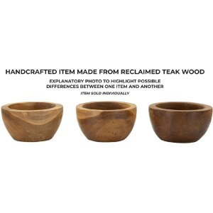 Taca Erusi Simple Teak Ø 15x9,5 cm Brązowa tekowa z recyklingu Ręcznie robiona