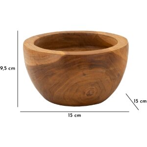 Taca Erusi Simple Teak Ø 15x9,5 cm Brązowa tekowa z recyklingu Ręcznie robiona