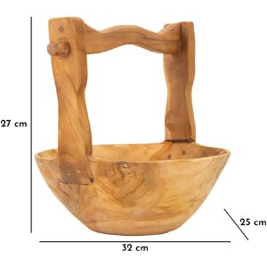 Mauro Ferretti miska dekoracyjna Timbo w kształcie kosza 32x25x27 cm brązowa