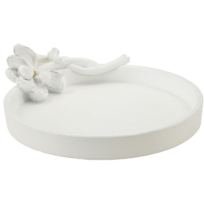 Mauro Ferretti Magnolia miska dekoracyjna 24x21x6 cm biała