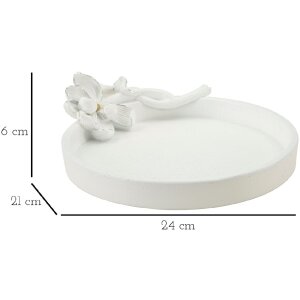 Mauro Ferretti Magnolia miska dekoracyjna 24x21x6 cm biała