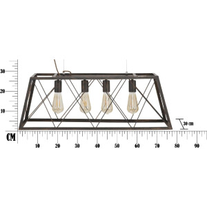 Mauro Ferretti industrialna lampa sufitowa 78x30x26,5 cm ciemna