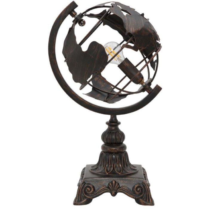Mauro Ferretti lampa stołowa world economy E14 24x20x40 cm ciemna