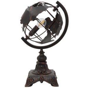 Mauro Ferretti lampa stołowa world economy E14 24x20x40 cm ciemna