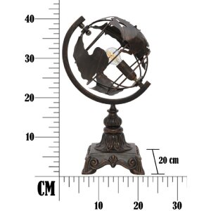 Mauro Ferretti lampa stołowa world economy E14 24x20x40 cm ciemna