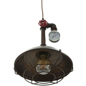 Mauro Ferretti lampa sufitowa Manhattan okrągła E27 Ø 26x36 cm ciemna