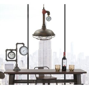 Mauro Ferretti lampa sufitowa Manhattan okrągła E27 Ø 26x36 cm ciemna
