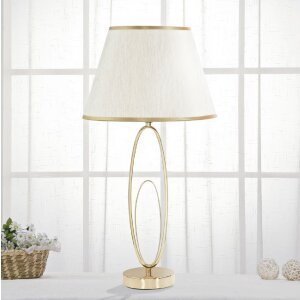 Mauro Ferretti lampa stołowa Glam Flush E27 Ø 30x58 cm kremowy złoty
