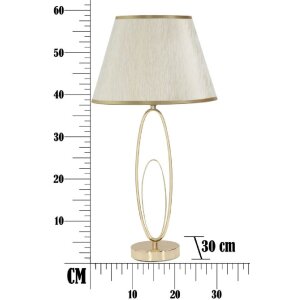 Mauro Ferretti lampa stołowa Glam Flush E27 Ø 30x58 cm kremowy złoty
