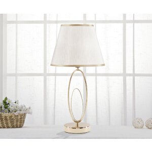 Mauro Ferretti lampa stołowa Glam Flush E27 Ø 24x47 cm kremowy złoty
