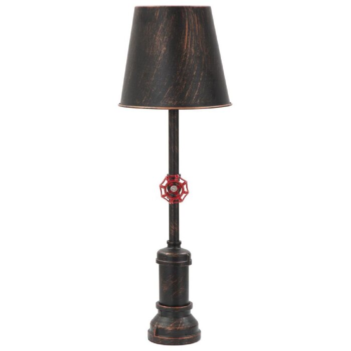 Mauro Ferretti lampa stołowa Manhattan Single E27 Ø 21x64 cm czarna miedź