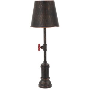 Mauro Ferretti lampa stołowa Manhattan Single E27 Ø 21x64 cm czarna miedź