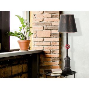 Mauro Ferretti lampa stołowa Manhattan Single E27 Ø 21x64 cm czarna miedź