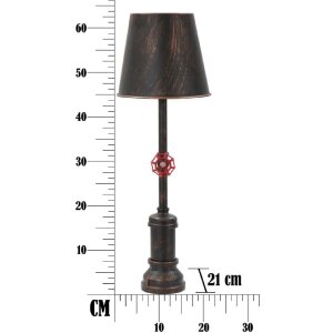 Mauro Ferretti lampa stołowa Manhattan Single E27 Ø 21x64 cm czarna miedź