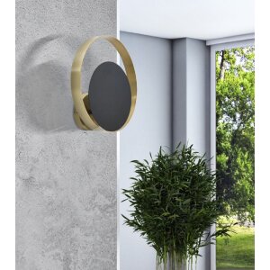 Mauro Ferretti lampa ścienna Shuttle E14 25x8x25 cm złoty czarny
