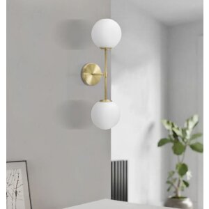 Mauro Ferretti lampa ścienna Glamy podwójna E14 15x21x55 cm złoty biały