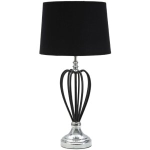 Mauro Ferretti Darky lampa stołowa srebrna E27 Ø 28x56 cm czarny srebrny