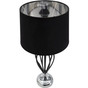 Mauro Ferretti Darky lampa stołowa srebrna E27 Ø 28x56 cm czarny srebrny
