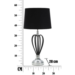 Mauro Ferretti Darky lampa stołowa srebrna E27 Ø 28x56 cm czarny srebrny