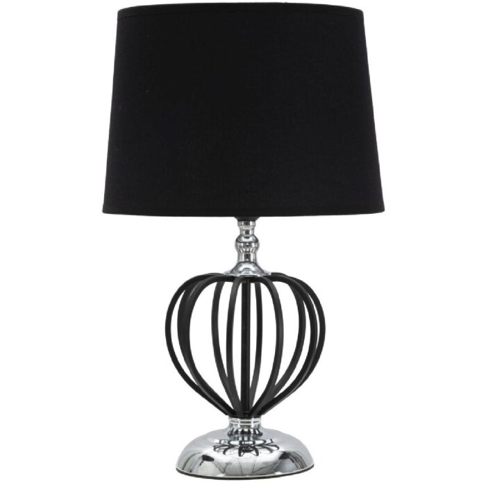 Mauro Ferretti Darky lampa stołowa srebrna E27 Ø 28x44,5 cm czarny srebrny