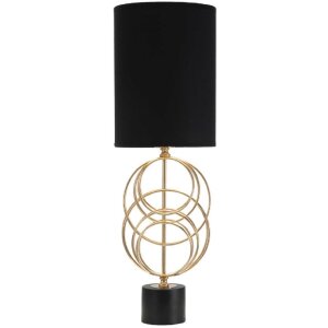 Mauro Ferretti Circly lampa stołowa E27 Ø 22,5x65 cm złoty czarny