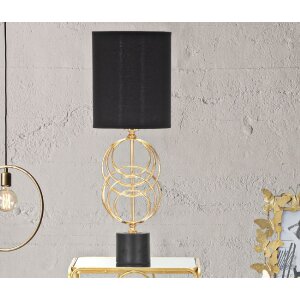 Mauro Ferretti Circly lampa stołowa E27 Ø 22,5x65 cm złoty czarny