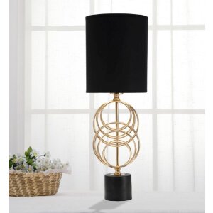 Mauro Ferretti Circly lampa stołowa E27 Ø 20x58,5 cm złoty czarny