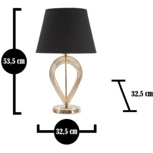 Mauro Ferretti lampa stołowa Maxt E27 Ø 32,5x53,5 cm złoty czarny