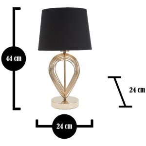 Mauro Ferretti lampa stołowa Maxt E27 Ø 24x44 cm złoty czarny