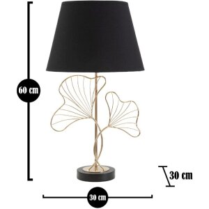 Mauro Ferretti lampa stołowa liście E27 Ø 30x60 cm czarne złoto