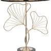 Mauro Ferretti lampa stołowa liście E27 Ø 30x60 cm czarne złoto