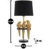 Mauro Ferretti lampa stołowa papugi E27 Ø 30x62,5 cm czarne złoto