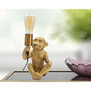 Mauro Ferretti lampa stołowa monkey E27 17x14,5x25 cm złota