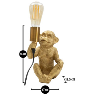 Mauro Ferretti lampa stołowa monkey E27 17x14,5x25 cm złota