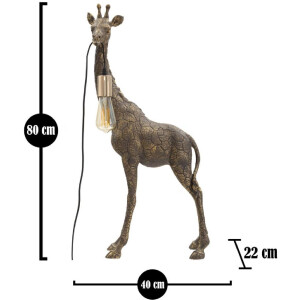 Mauro Ferretti lampa stołowa Giraffe E27 40x22x80 cm antyczne złoto