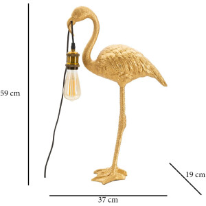 Mauro Ferretti lampa stołowa Flamingo E27 37x19x59 cm złota