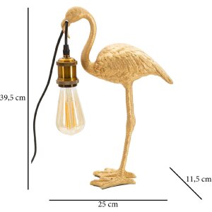 Mauro Ferretti lampa stołowa Flamingo E27 13x11,5x39,5 cm złota